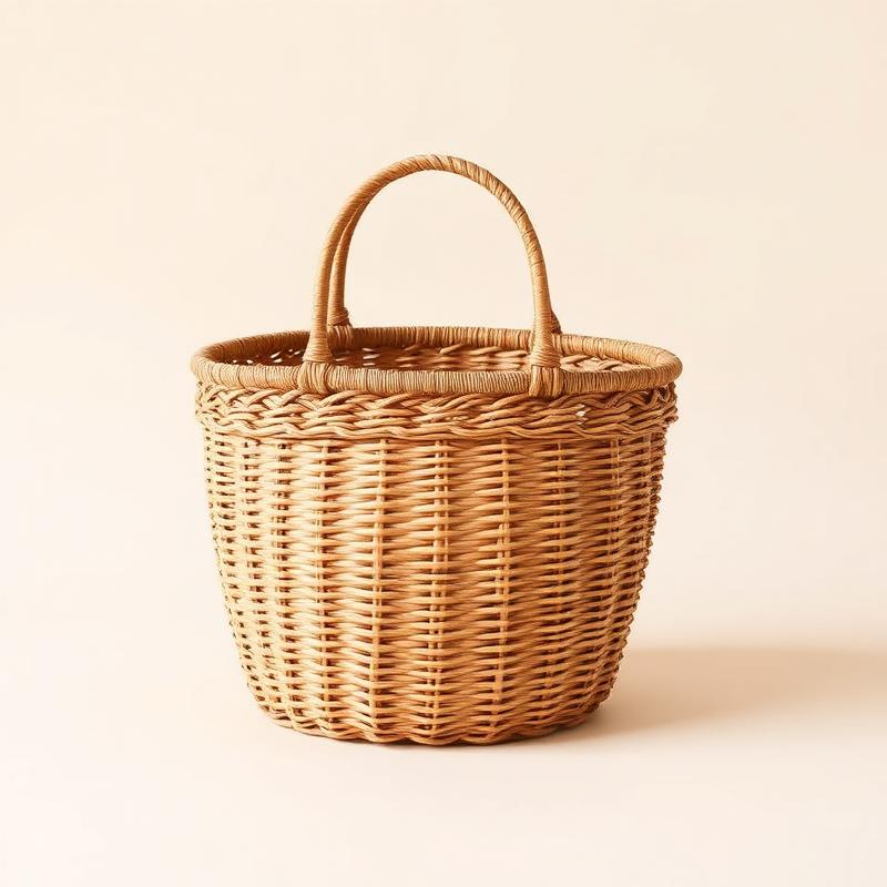 Woven rattan basket bag